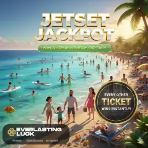 JETSET JACKPOT! WIN A £3500 HOLIDAY OR CASH! ONLY £2.59 + EVERY OTHER TICKET WINS INSTANTLY!